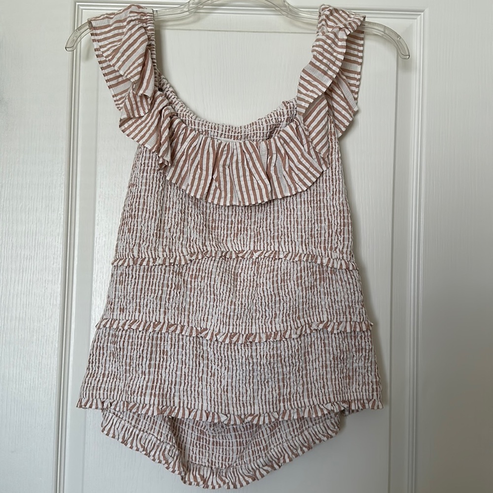 Anthropologie stretch striped tank top